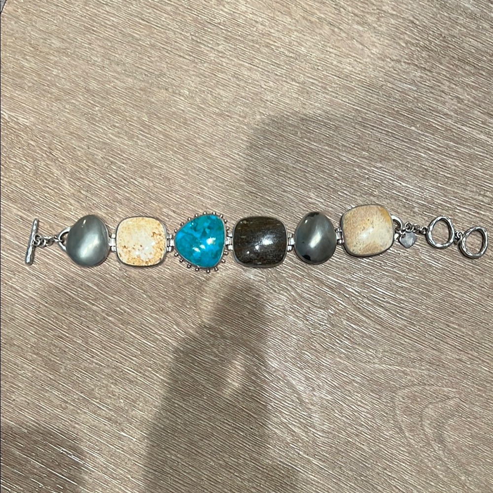 Silpada Blue and Gray Stone Bracelet